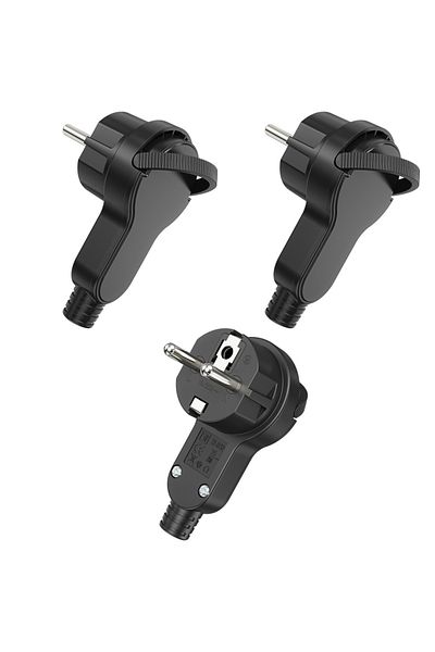 Choice 250v Eu 3pcs Black 3pcs Eu Plug Adapter Ac Electrical Power Rewireable Plug Male For Wire Sockets Ou