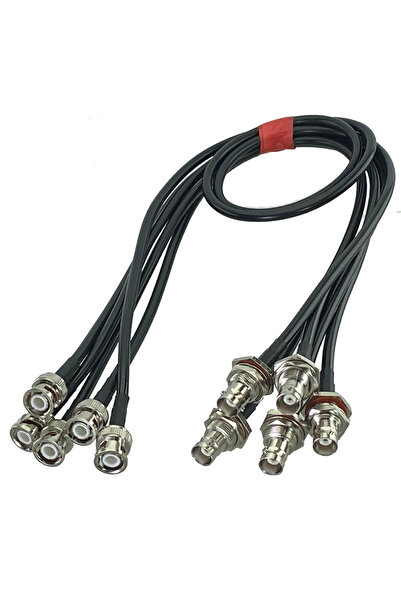 Choice6 4Pcs 8inch (20CM) RG58 BNC Male Plug to BNC Female Jack Bulkhead Crim...