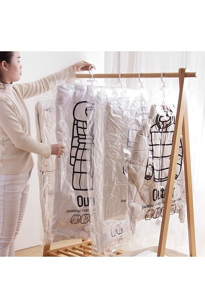 Choice S Hang Transparent Vacuum Bag Storage For Clothes Down Jacket Overcoat Compression Home Organizer W.