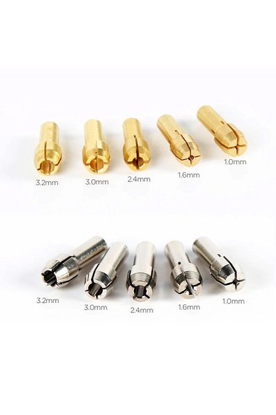 Choice 10PCS Dremel Mini Drill Chucks Drill 1.0mm-3.2mm Chuck Adapter 4.3 Shank Micro Collet Chuck For D...