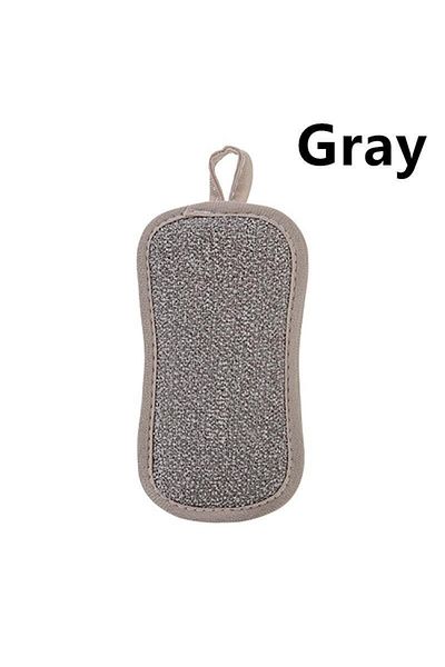 Choice Gray 5pcs Double Sided Scouring Pad Reusable Microfiber Dish Cleaning Cloths Scrubbing Sponges Dishc