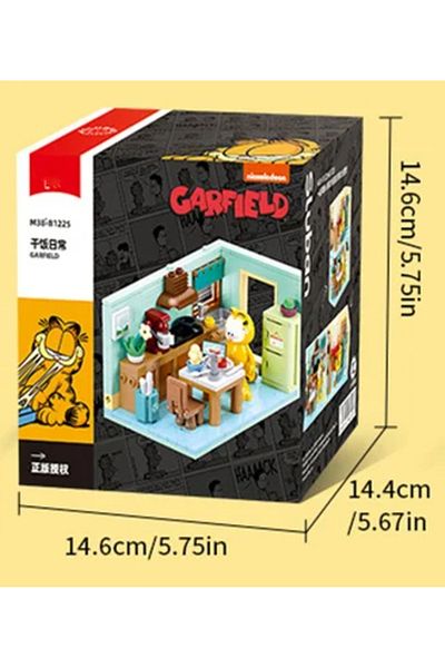 Choice With Box House Garfield Car Building Blocks City Magic Cartoon Cat Anime Figures Collection Dispaly