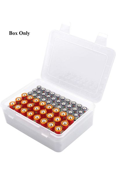 Choice Clear Battery Organizer Storage Box, Garage Case Holder For 24* Aa, 30* Aaa Batteries (bag Not Inclu