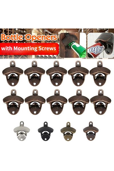 Choice 5pcs/10pcs Bottle Opener Wall Mounted Rustic Beer Opener Set Vintage with Mounting Screws for Kit...