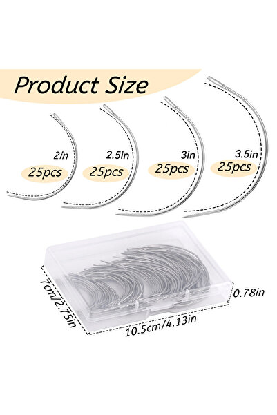 Choice 100 قطعة IMZAY 50/100 قطعة إبرة فولاذية منحنية ذات عين كبيرة إبرة خياط...