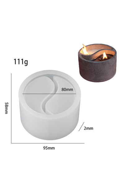 Choice1 01 قوالب شمع على شكل تايتشي، قوالب سيليكون طينية، أصيص زهور، قوالب خر...