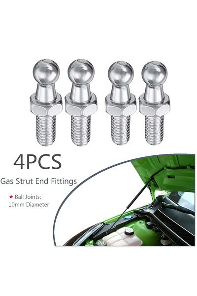 Choice 4pcs Universal Silver Boot Bonnet Gas Strut Bar End Fitting 10mm M8 Ball Pin Joint Valve Spring