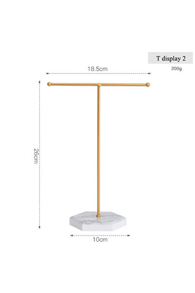 Choice أقراط على شكل حرف T من الخشب/المعدن باللون الذهبي الأبيض، خاتم، قلادة،...