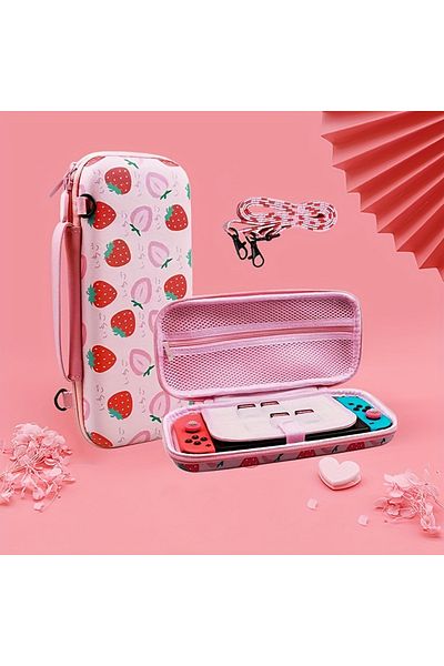 Choice Strawberry Carrying Case For Nintendo Switch/switch Oled Model, Hard Portable Travel Case For Switch