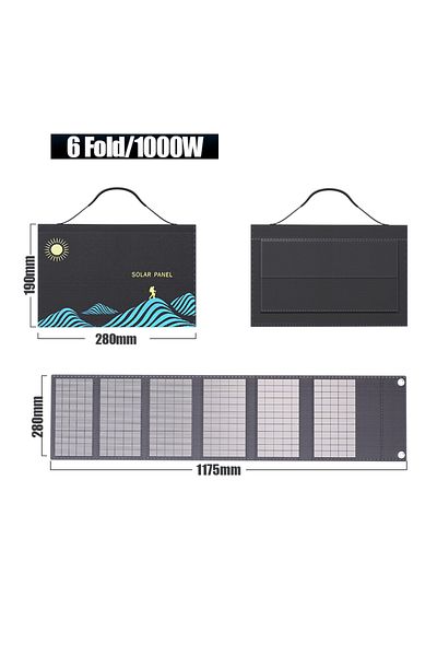 Choice 1000w 6fold 1000w Solar Panel Portable Folding Bag Usb Dc Output Solar Charger Outdoor Power Supply