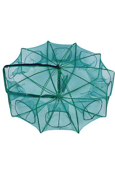 Choice 10 Holes 82cm 6/8/10 Holes Mesh Portable Fishing Net Cage Folding Crayfish Catcher Casting Fish Crab