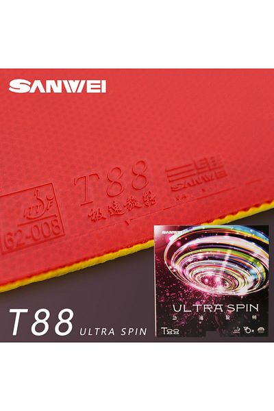 Choice SANWEI T88 Ultra Spin Table Tennis Rubber Semi-sticky Control Loop Ping Pong Rubber with High Ela...