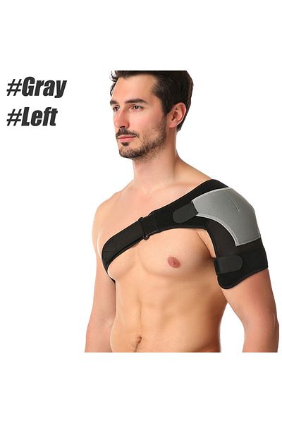 Choice Gray-left Shoulder Support With Pressure Pad, Adjustable Shoulder Brace For Torn Rotator Cuff, Tendo