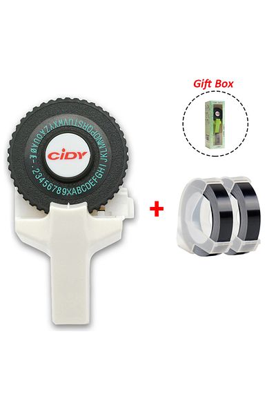 Choice Printer Set-1 Cidy C101 3d White Embossing Label Maker With 2 Black Ribbon, Replace Motex E101 Dymo