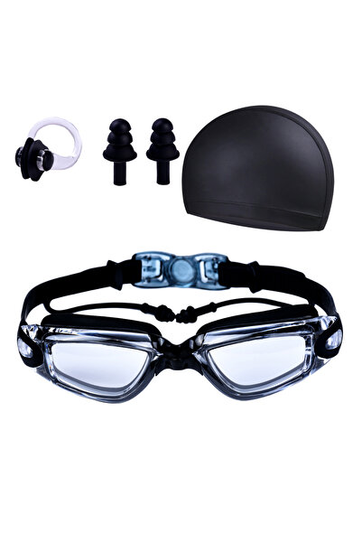 Choice نظارات سباحة سوداء للبالغين، نظارات سباحة مقاومة للماء والضباب وعالية الدقة