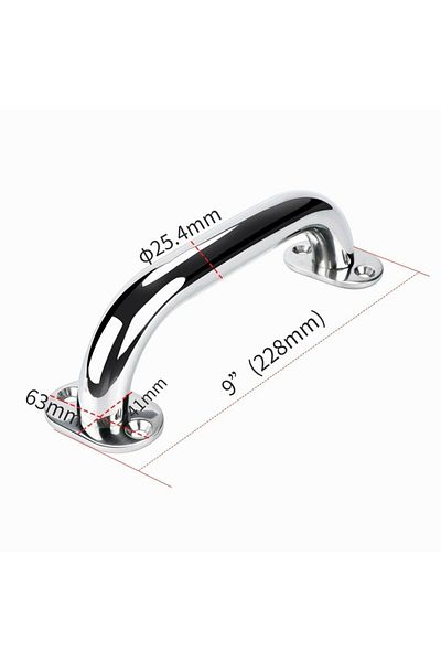 Choice 9 Inchs High-quality Stainless Steel 9“ 12“ 16” Grab Handle Handrail Polished Boat / Rv / Bath Boat