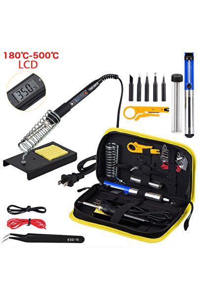 Choice مكواة لحام JCD سوداء اللون، 80 واط، 220 فولت، مزودة بشاشة LCD، درجة حر...