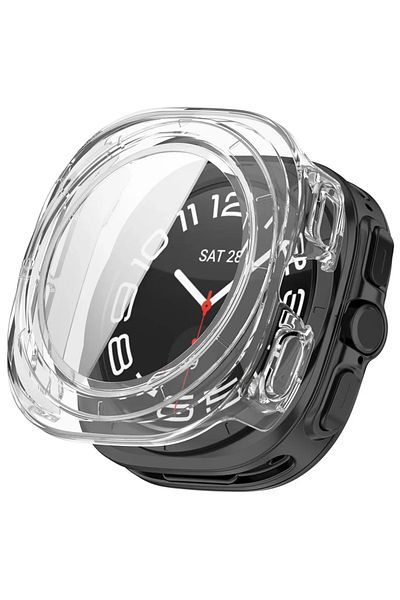 FIFATA Transparent Screen Protector Cover For Samsung Galaxy Watch 7 Ultra 47mm Case Tempered Glass All-in