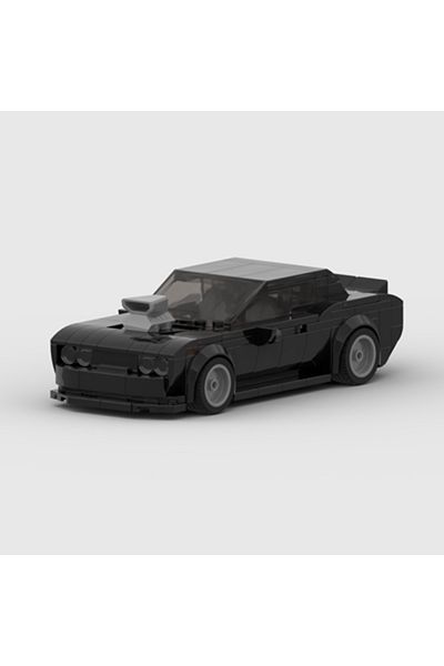 Choice Challenger-black Moc Dodge Challenger Charger Dom Racing Speed Champion Racer Building Blocks Brick