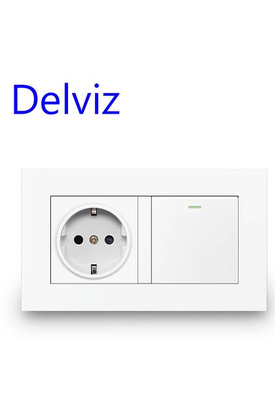 Choice 110-250v White Delviz Wall Power Socket, 16a White, Ac 110-250v Outlet, 1 Gang 2way / 1way, On-off,