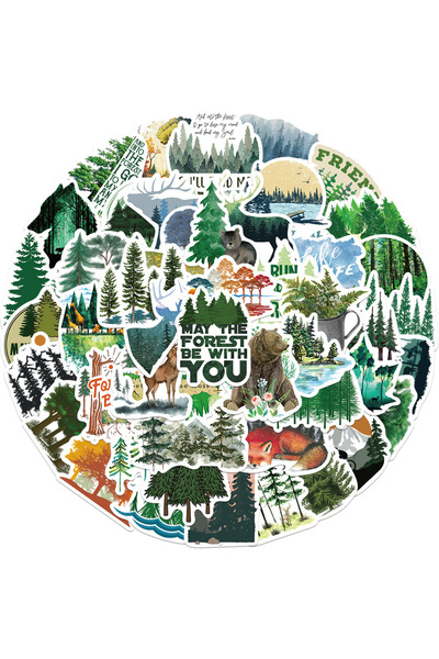 Choice غابة - 50 قطعة من ملصقات الغابة | 50 قطعة من ملصقات أشجار الغابة والحي...