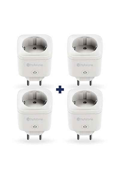 Hybrone Akım Korumalı Wi-Fi Akıllı Priz, 4lü Set, Enerji İzleme, Çocuk Kilidi...