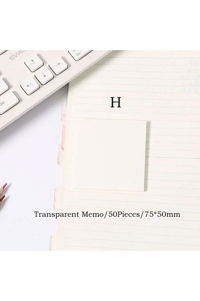 Choice H 50pcs/pack Colors Transparent Sticky Notes Scrapes Stickers Note Pads Paper Clear Notepad School .