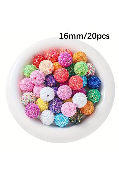 Choice 20 قطعة من خرزات المياه الفوارة الماسية مقاس 16 مم - كرات الديسكو الفوارة وكرة الكريستال السميكة على شكل علكة