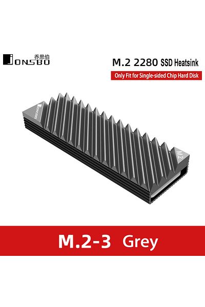 Choice مشتت حراري من الألومنيوم لقرص الحالة الصلبة M.2 2280 من Jonsbo باللون الأسود مع وسادة حرارية لجهاز كمبيوتر سطح المكتب M2