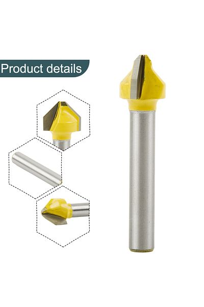 Choice 6mm Shank Router Bit 90 Degree V-shaped Flat Head Chamfer Carbide Engraving Milling Cutter For W...