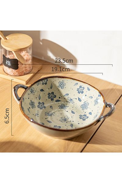 Choice Style A 7.5inch Japanese Household Noodle Bowl Ceramic Soup Bowl With Handle Salad Pasta Bowl Kitche