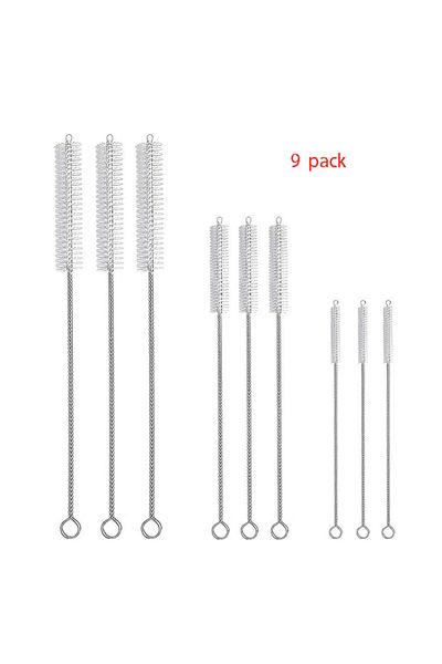 Choice 9 pcs Drinking Straw Cleaning Brush Set - 9 Piece Extra Long Pipe Cleaner for Glasses, Straw Cups, B
