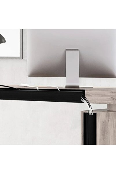 Choice ملحقات إدارة الكابلات المقاومة للماء من مادة PVC منظم كابلات مكتب قناة J واقي كابل أسود...