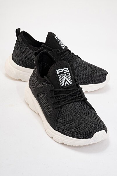 CCWAY AYAKKABI Жіночі трикотажні спортивні кросівки ЧОРНО-БІЛІ