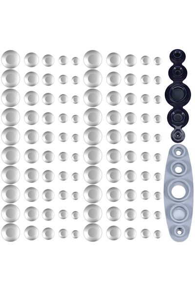 Choice Tool Button Set 100 Pcs Cover Button Kit 5 Different Size Cover Buttons With 5 In 1 Button Tool Alum