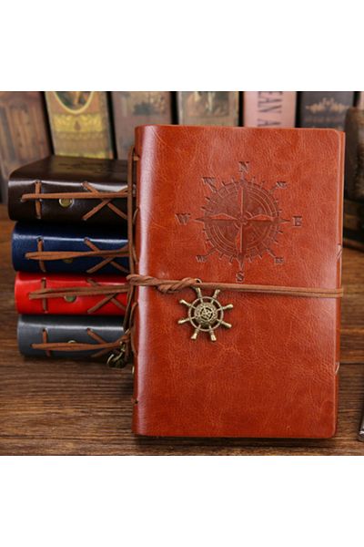 Choice Large 165x235mm Brown Retro Notebook Traveler Diary Vintage Soft Cover Spiral Replaceable Kraft Pape