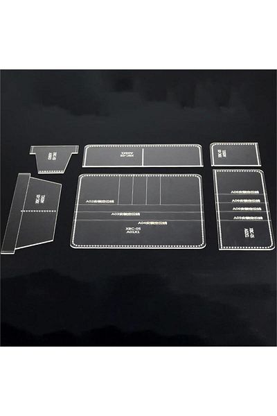 Choice Aa Yomdid 6pcs/set Acrylic Leather Template Business Long Wallet Template Leather Pattern Stencil Du