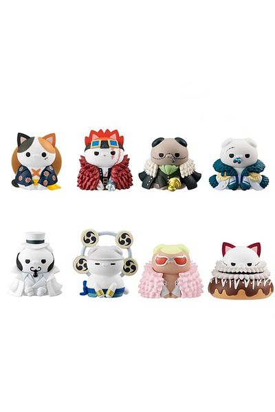 Choice 8 Pcs 8 Pcs/lot Cat Cos One Piece Figure Enel Doflamingo Kid Lucci Figura 4cm Mini Kawaii Funny Doll