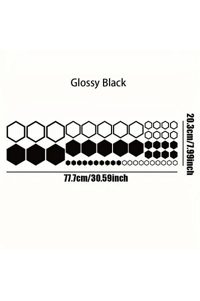 Choice Glossy Black Car Door Stickers Vinyl Hexagon Honeycomb Decals Auto Body Tuning Stickers For Universa