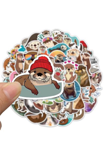 Choice 50pcs 50pcs Otter Stickers Exquisite Cute Animal Account Material Phone Case Laptop Luggage Bottle W