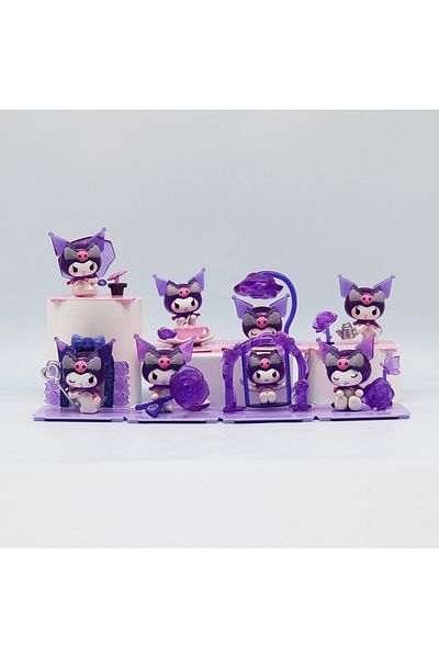 Choice One Set 8pcs 8pcs Set Sanrio Kuromi Blind Bag Dream Rose Series Anime Action Figure Doll Surprise Bo