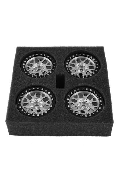 Choice 4pcs Silvery 4pcs Cnc Aluminum 2.2 Beadlock Wheel Rim For 1/10 Rc Crawler Car Axial Scx10 Rr10 Wrait