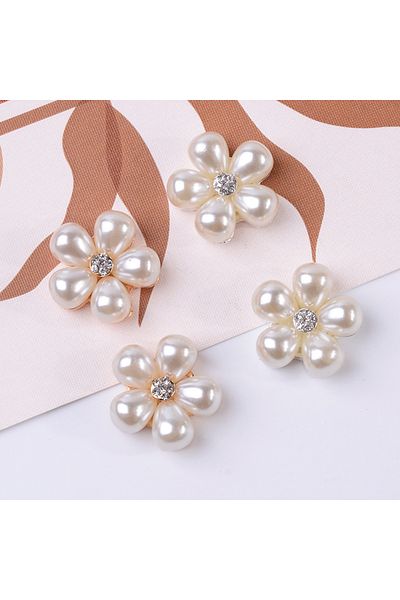 Choice 10pcs/lot Alloy Rhinestone Pearl Buttons Girl Hair Wedding Invitation Card Decorative Buttons Dre...