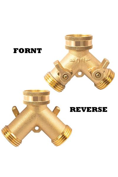 Choice 1pcs 3/4 Inch 2 Way Brass Garden Hose Splitter Y-type Tap Watering Connector Distributor For Outdoor