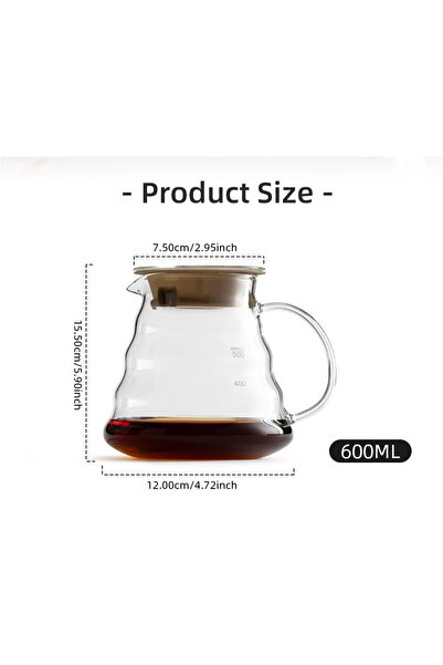 Choice Clear 600ML 600ml Glass Coffee Carafe, Coffee Pot Clear Standard Coffee Server for Pour Over Coffee