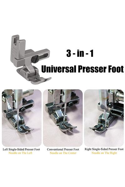 Choice T3 Universal Adjustable Cording/regular/zipper Presser Foot For 1-needle Lockstitch Industrial Se...