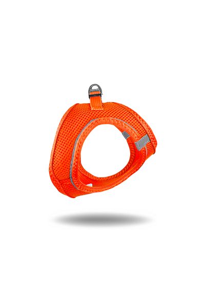 Tailpetz Neon Orange Air-Mesh Cat Breast Collar - Soft, Breathable, and Durable