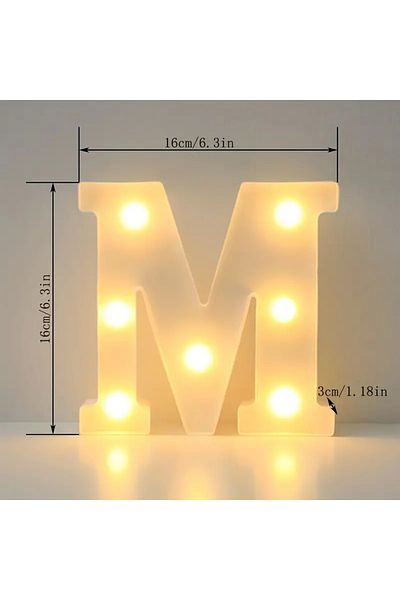 Choice M 1pc White Decorative Led Light Up 6.3'' Number Letters Sign Night Lights Marquee For Home Wedding.