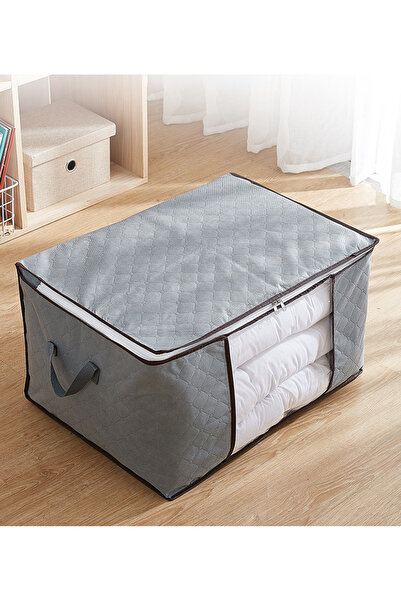 Choice صناديق تخزين ملابس رمادية مقاس 60 × 40 × 35 سم، حاويات تخزين قابلة للط...