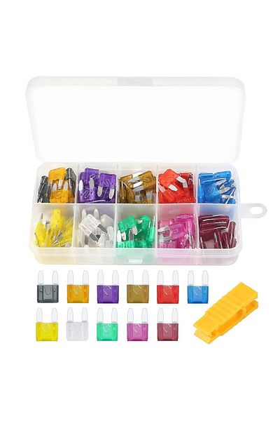 AOKIN 100/120pcs Car Blade Fuses Assortment Kit, Automotive Replacement Fuses Low Profile Mini Blade Fu...